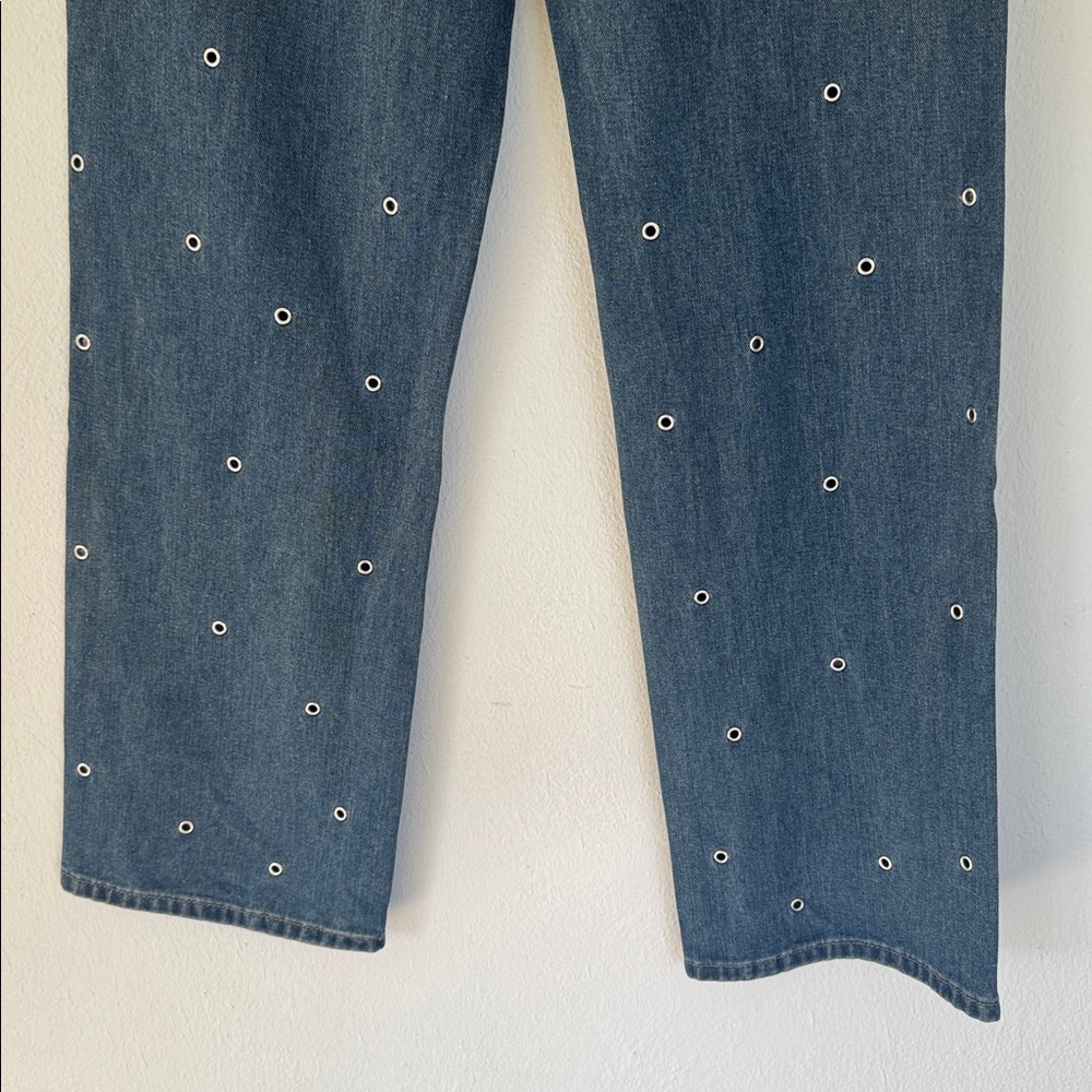 Cali 1850 dark wash wide leg high rise grommet detail jeans size 5/27 - Picture 8 of 12
